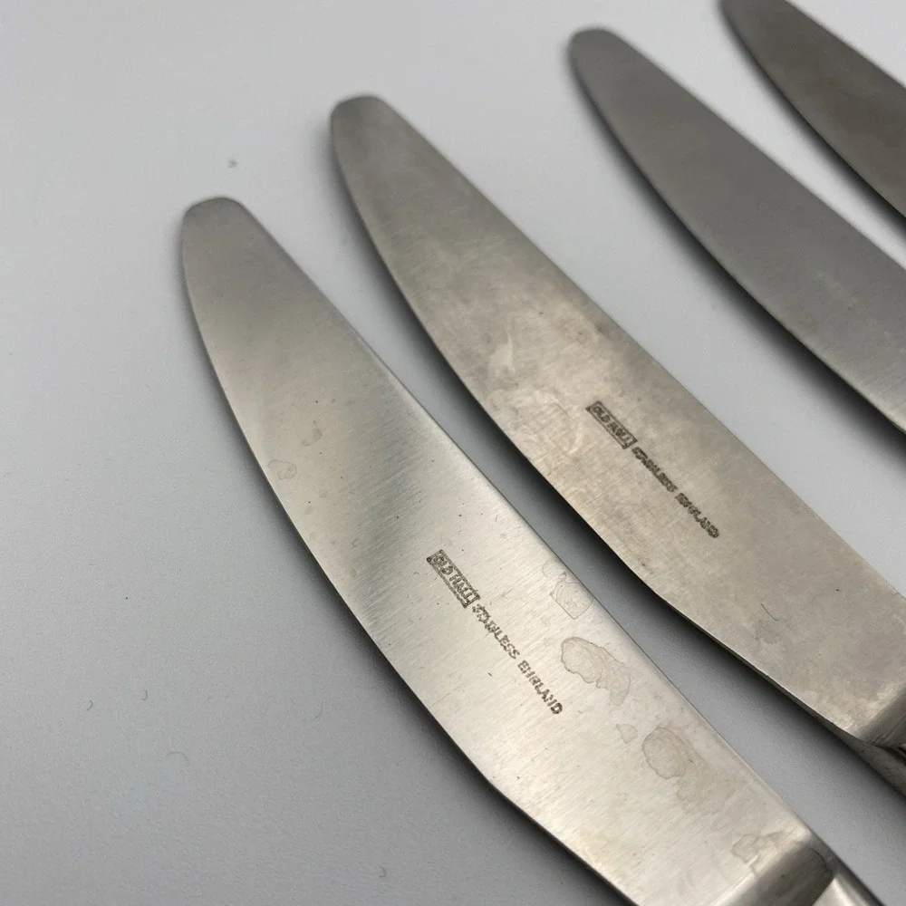Old Hall‎ Stainless England Knive Set Of 8 - 2 Sizes Black Handle